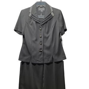 Danny & Nicole Womens 2 Piece Set Black Size 6P 100% Polyester Pants And Jacket